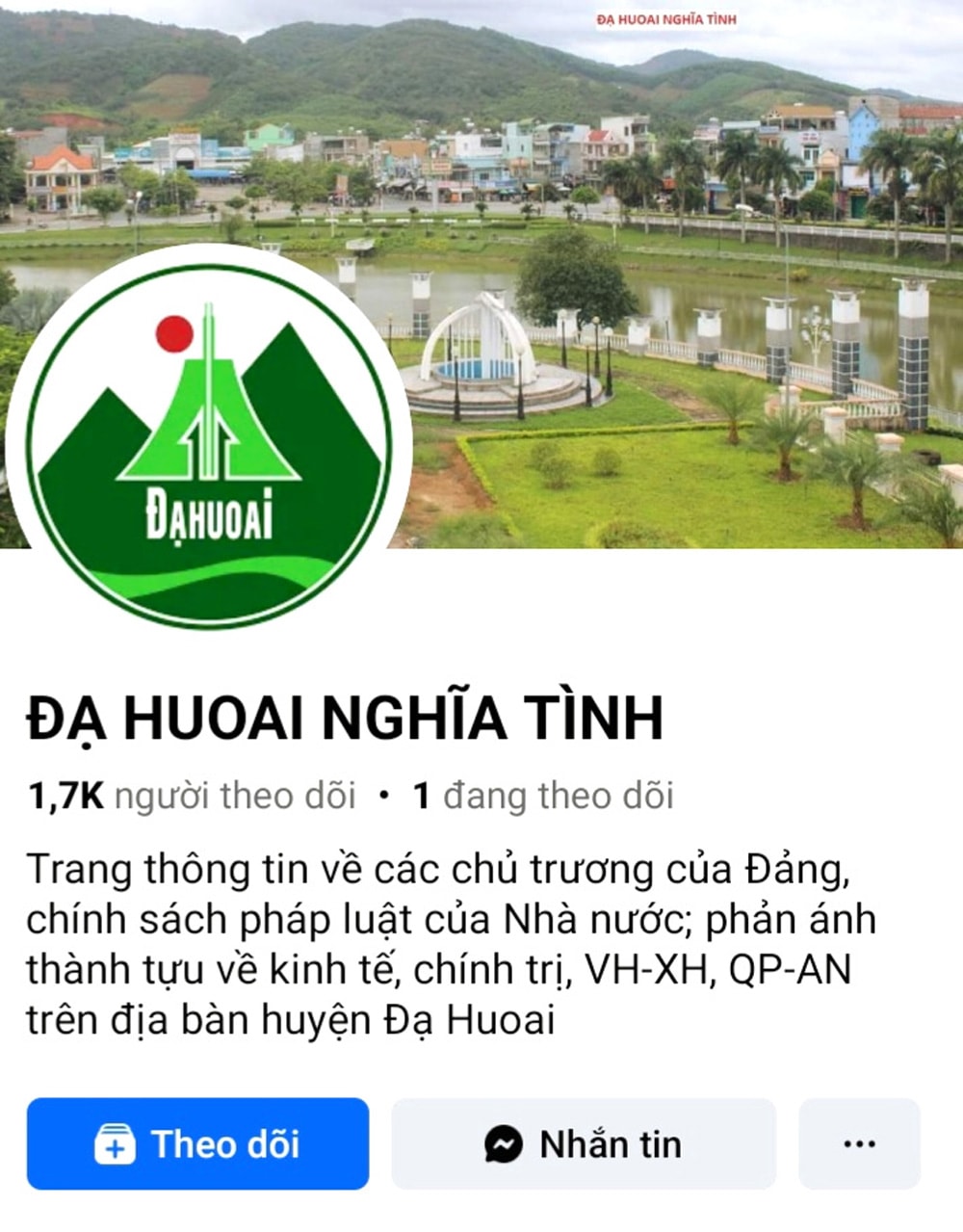 Trang facebook Đạ Huoai nghĩa tình thường xuyên đăng tải thông tin tuyên truyền về chủ trương, đường lối của Đảng; chính sách, pháp luật của Nhà nước