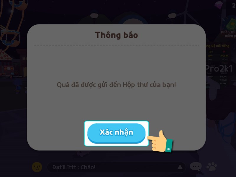 Xác nhận nhập code thành công