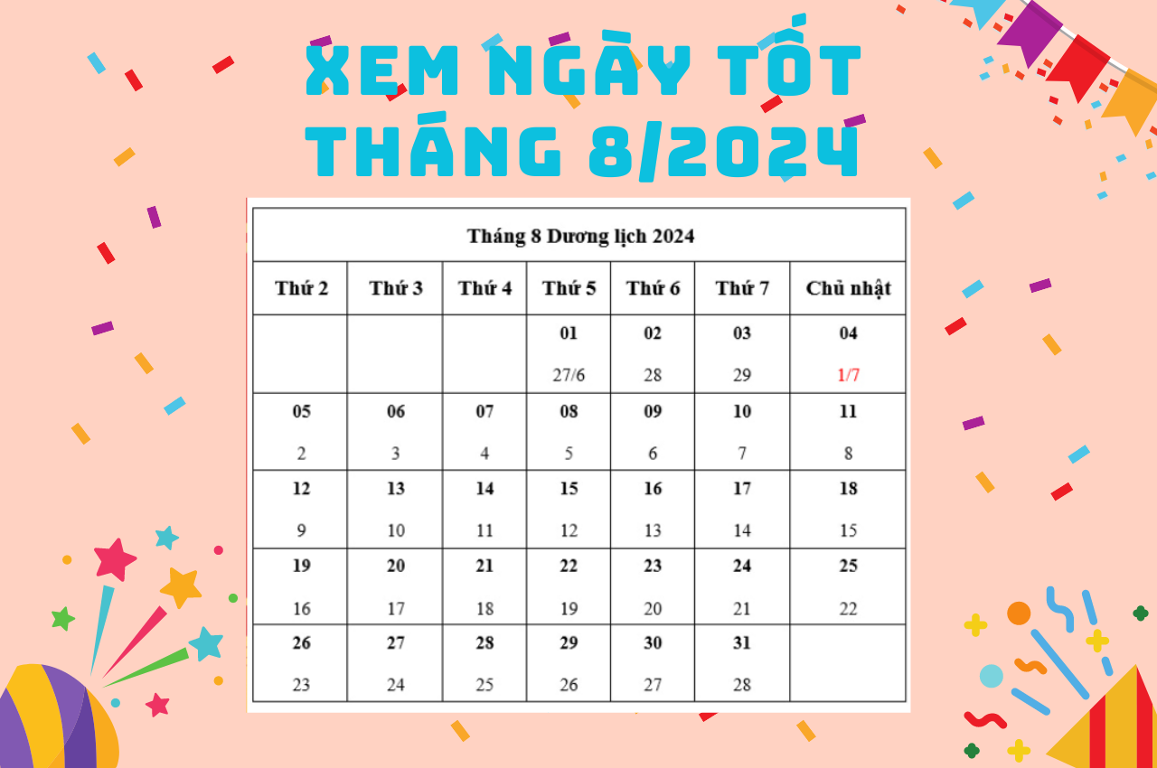 ngày tốt tháng 8