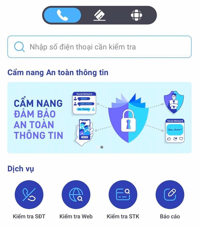 Giao diện chính của ứng dụng.