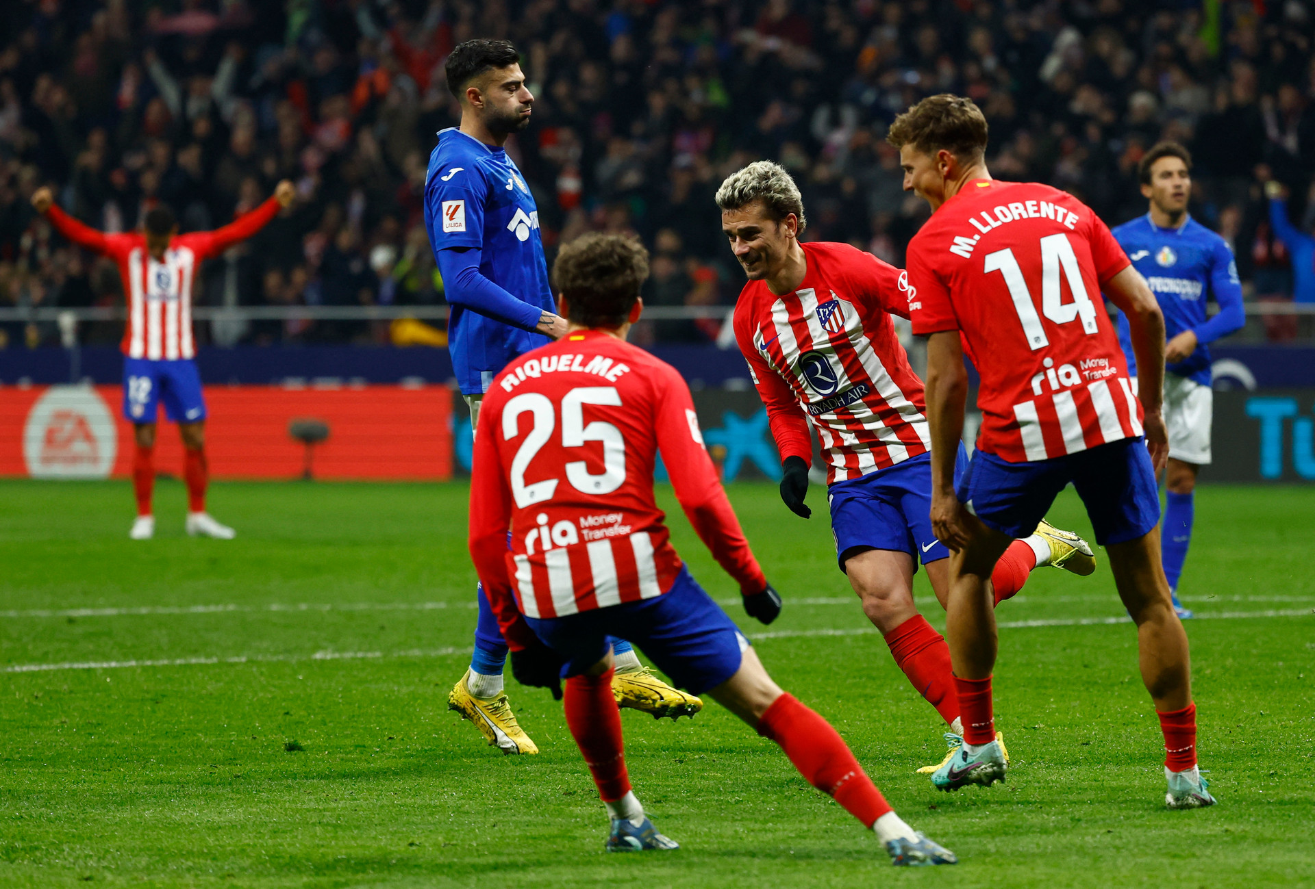 Getafe hold 10-man Atletico Madrid to 3-3 draw as Griezmann equals club record | Reuters