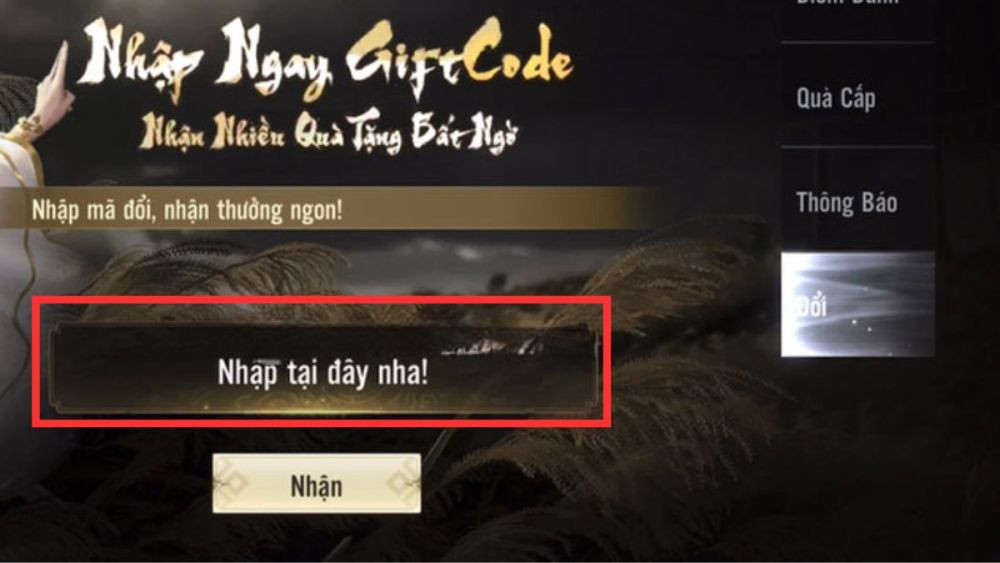 Cách nhập code Khởi Nguyên Chú Thuật bước 3