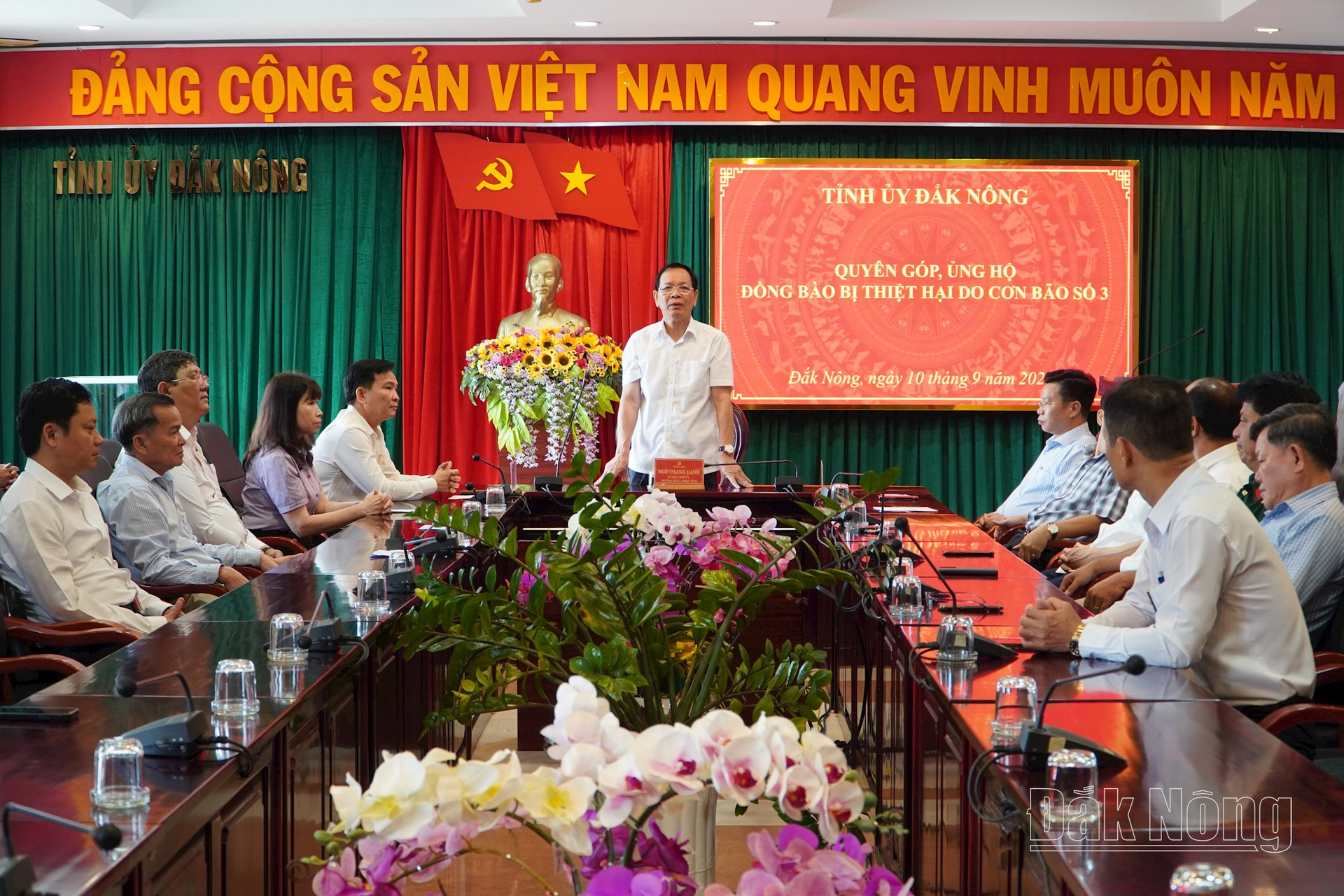 Ban Thường vụ Tỉnh ủy Đắk Nông phát động ủng hộ đồng bào bị thiệt hại do cơn bão số 3 gây ra