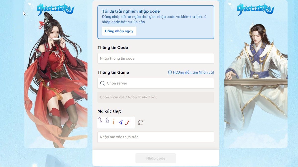 Hướng dẫn cách nhập code Ghost Story Thiện Nữ