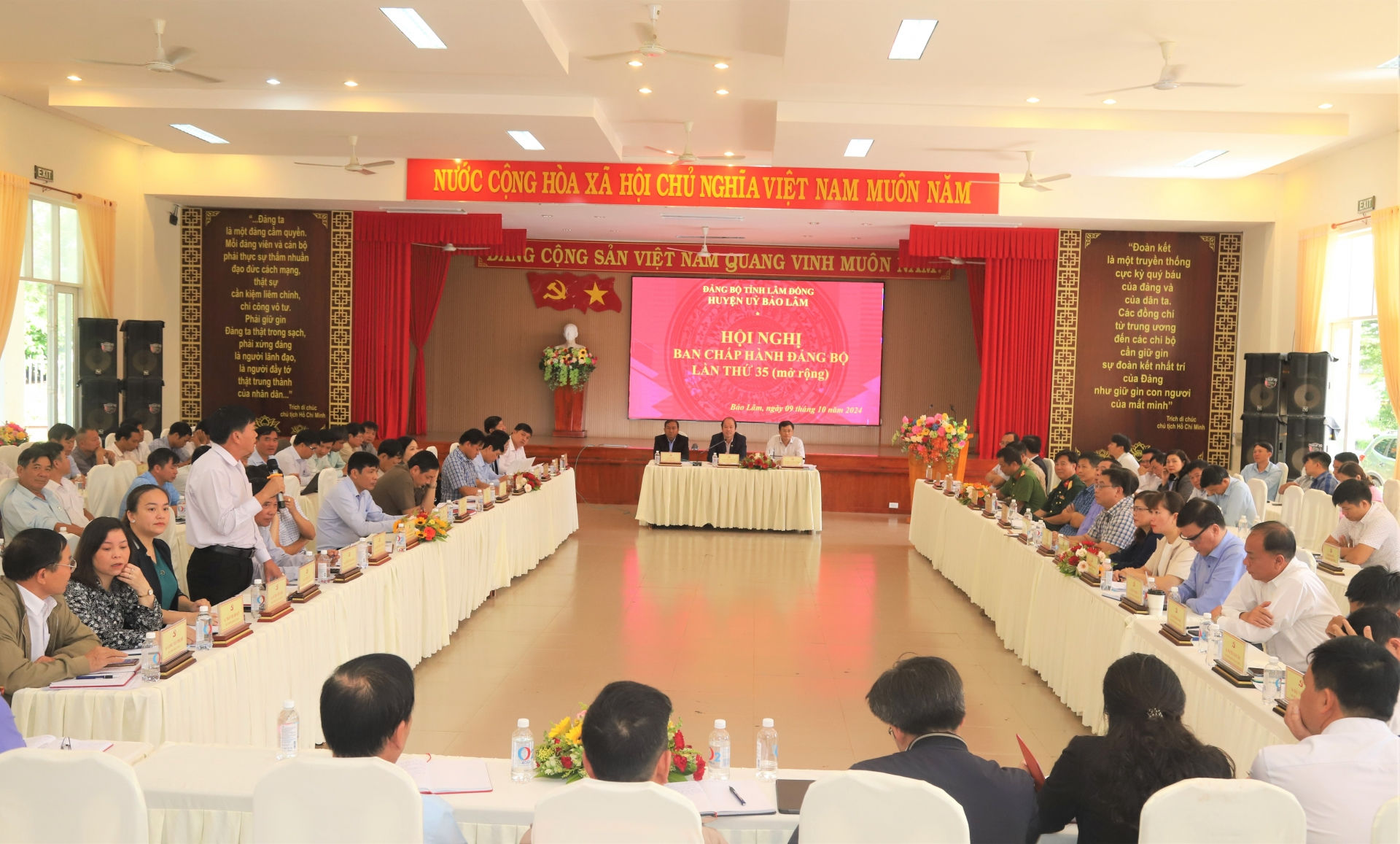 Quang cảnh Hội nghị Ban Chấp hành Đảng bộ huyện Bảo Lâm lần thứ 35