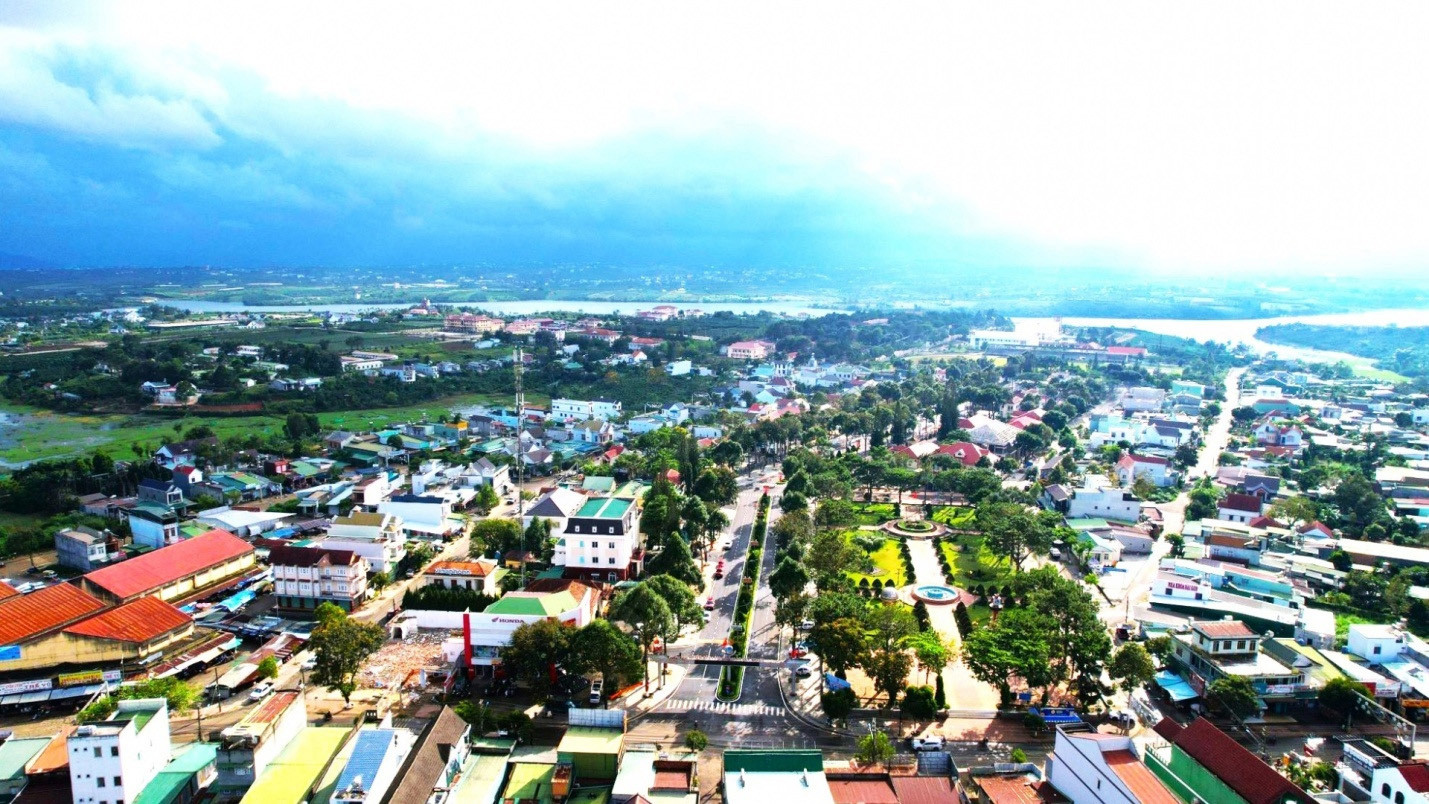 Một góc thị trấn Lộc Thắng. (Ảnh do UBND huyện Bảo Lâm cung cấp)