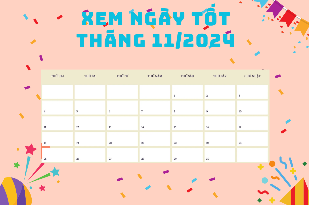 danh sách ngày tốt tháng 11 2024