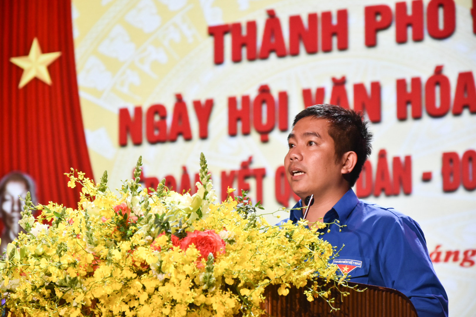 Đại diện thanh niên phát biểu tại Ngày hội 