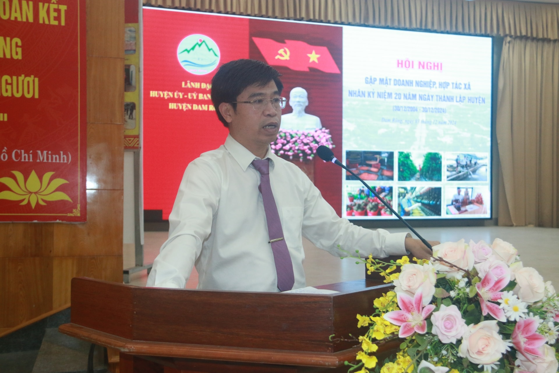 Đồng chí Nguyễn Văn Châu – Bí thư Huyện ủy kết luận hội nghị