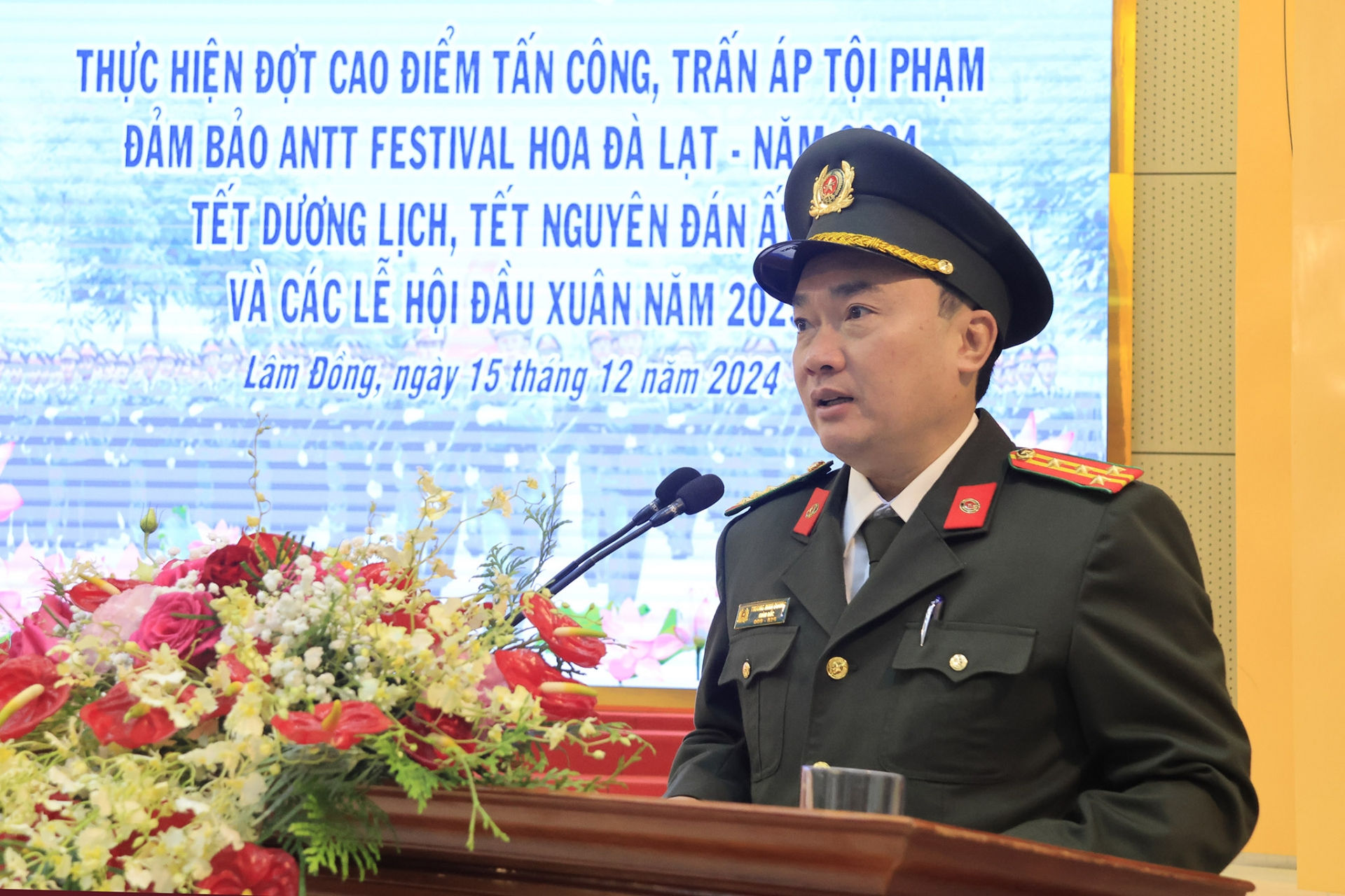Đại tá Trương Minh Đương - Giám đốc Công an tỉnh phát lệnh ra quân