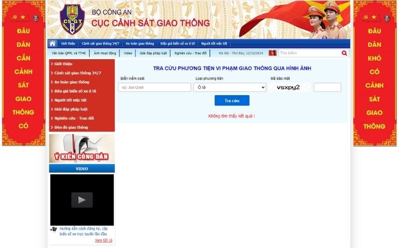 Tra cứu phạt nguội tại Gia Lai qua website chính thức của CSGT