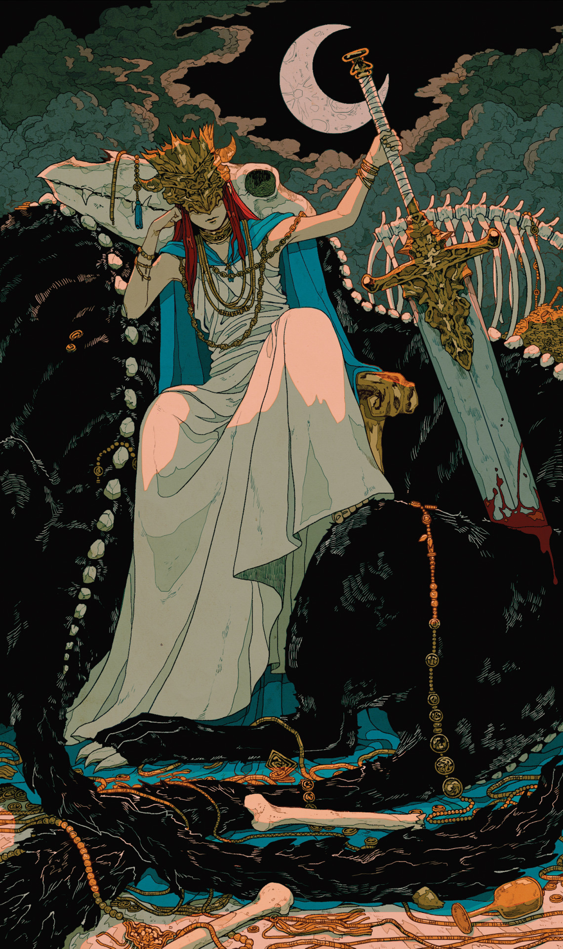 Comparative Tarot — Queen of Swords. Art by ionomycin, from The...