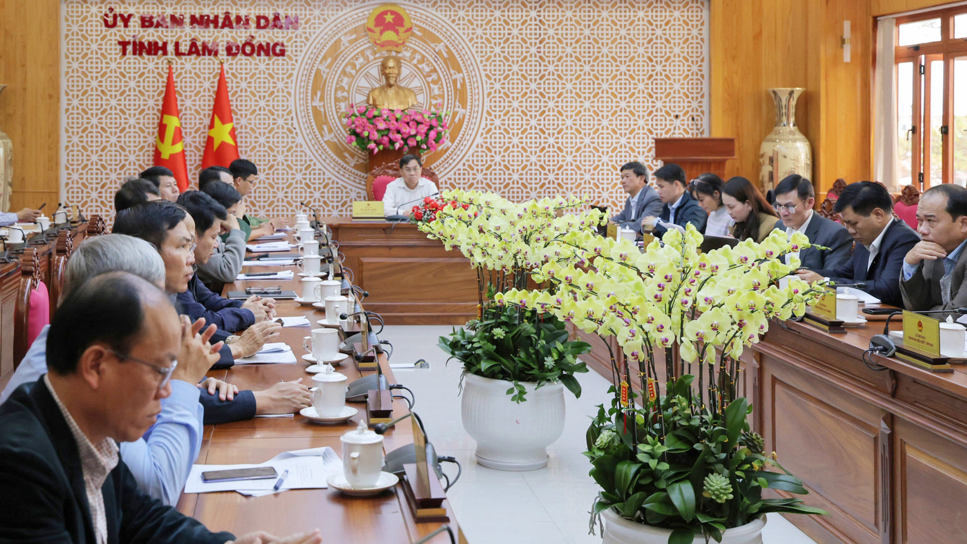 Quang cảnh tại điểm cầu UBND tỉnh Lâm Đồng