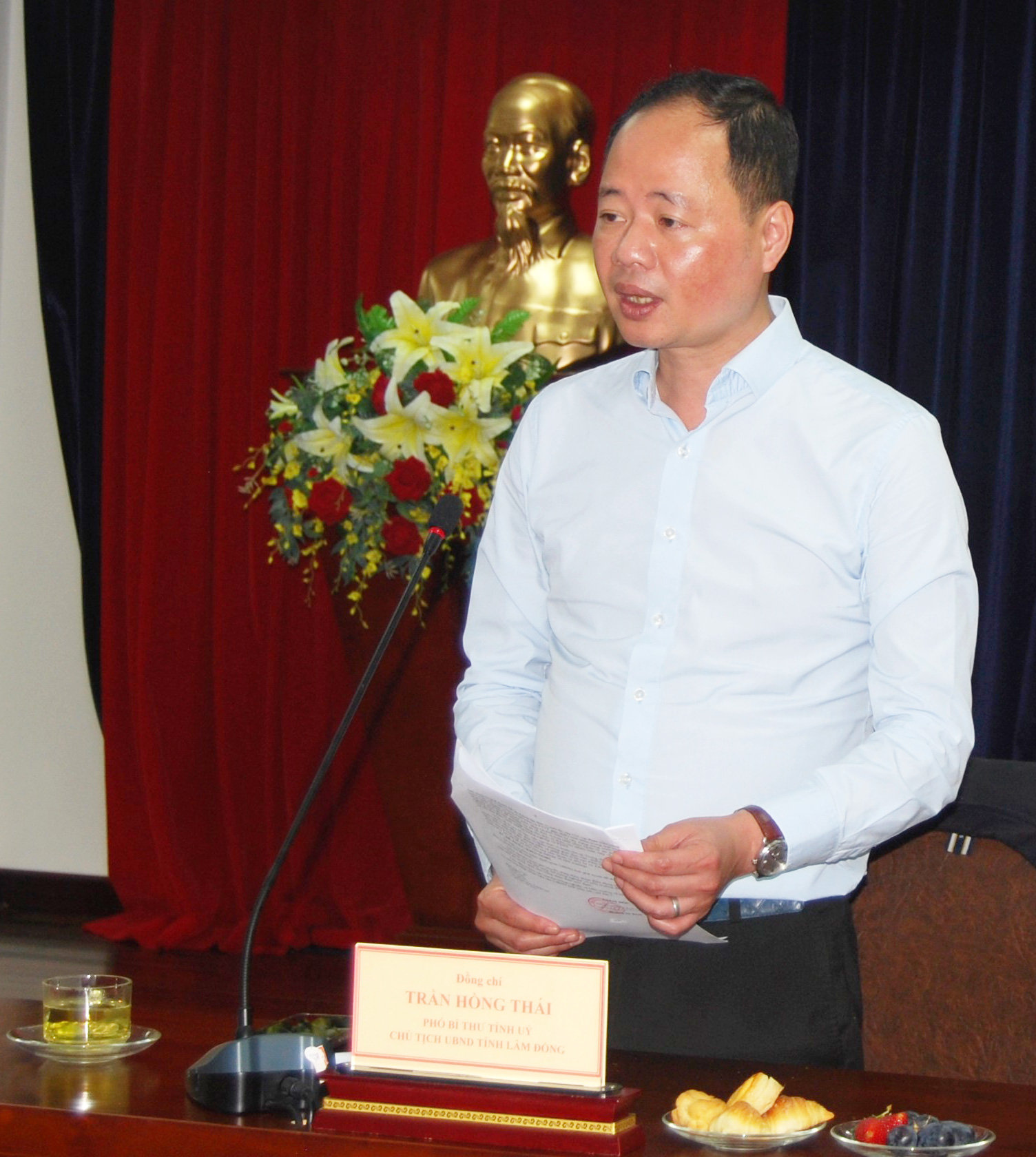 Phó Bí thư Tỉnh ủy, Chủ tịch UBND tỉnh Lâm Đồng Trần Hồng Thái kết luận buổi làm việc