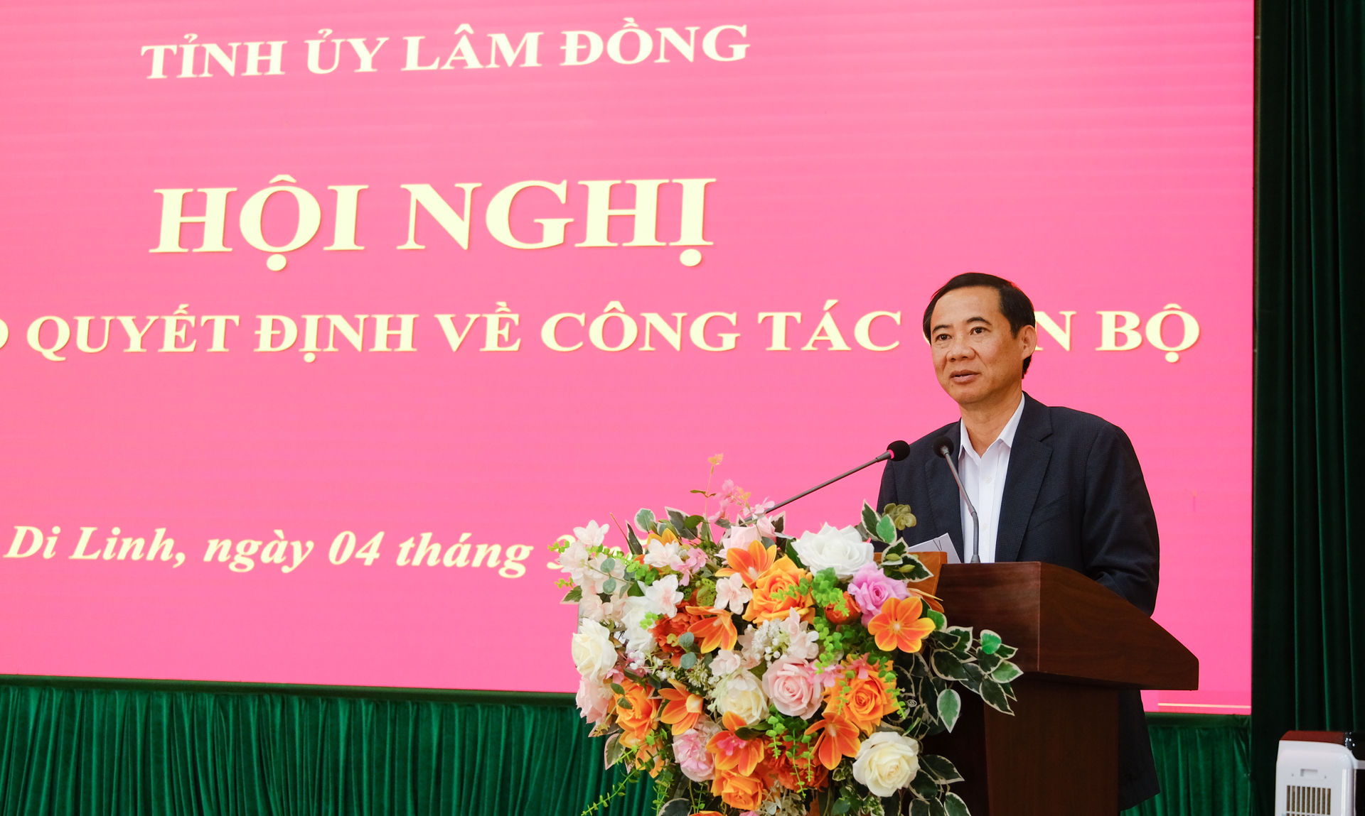 Quyền Bí thư Tỉnh ủy Nguyễn Thái học phát biểu chỉ đạo tại Hội nghị