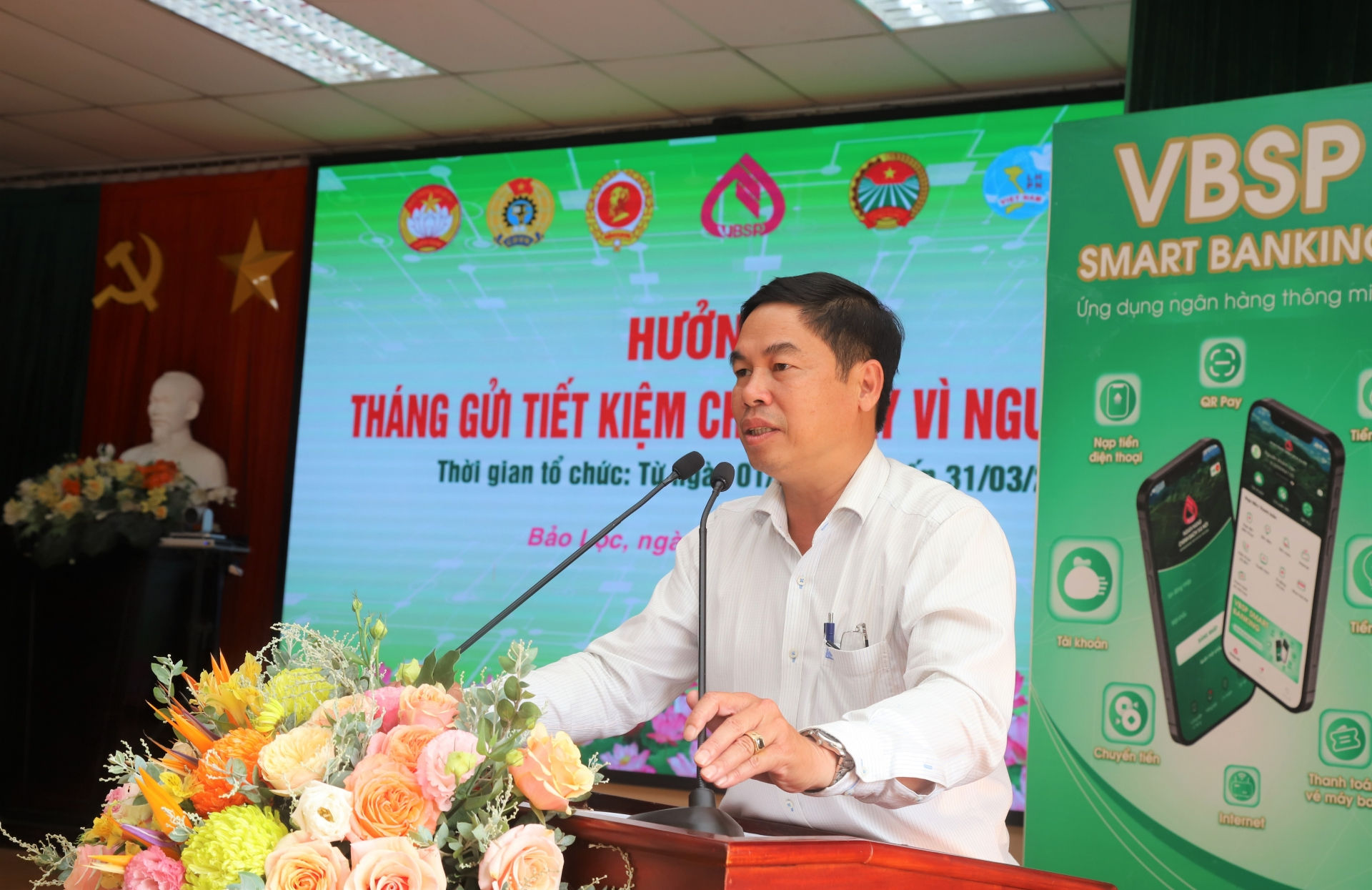 Đồng chí Nghiêm Xuân Đức - Phó Bí thư Thường trực Thành ủy, Chủ tịch HĐND TP Bảo Lộc phát biểu tại lễ phát động