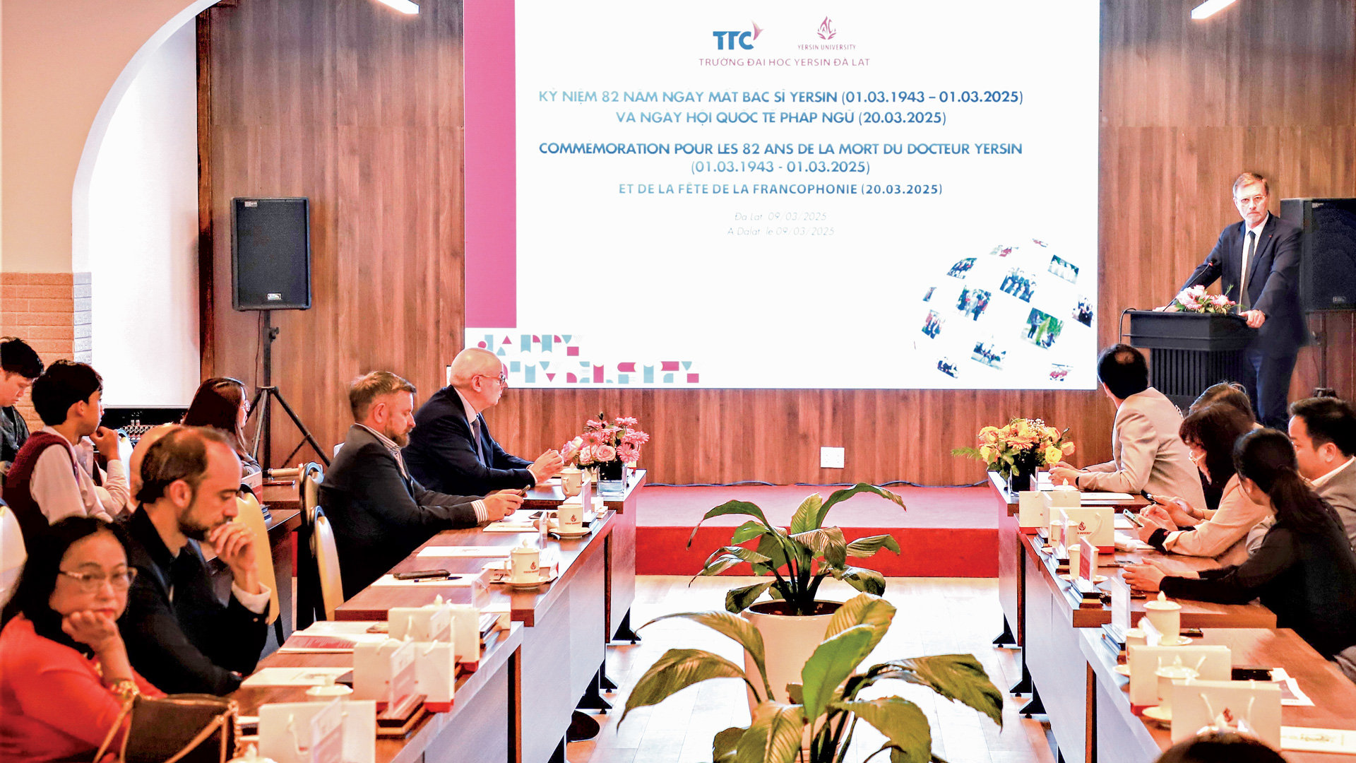 Đoàn công tác Pháp ngữ tham dự Lễ kỷ niệm 82 năm ngày mất của bác sĩ A.Yersin và Ngày hội Quốc tế Pháp ngữ tại Đại học Yersin - Đà Lạt