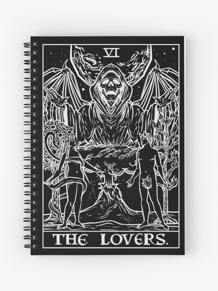 The Lovers Tarot Card (Monochrome)