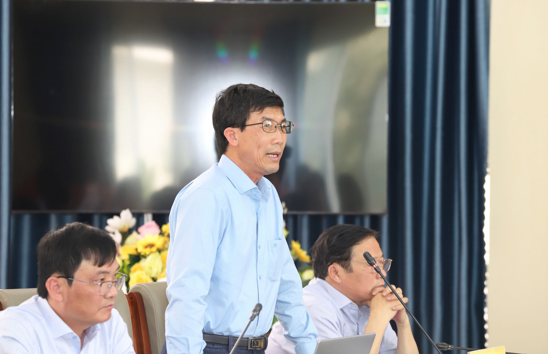 Đồng chí Phạm Kim Quang - Giám đốc Sở Giáo dục và Đào tạo tỉnh Lâm Đồng phát biểu tại buổi làm việc.