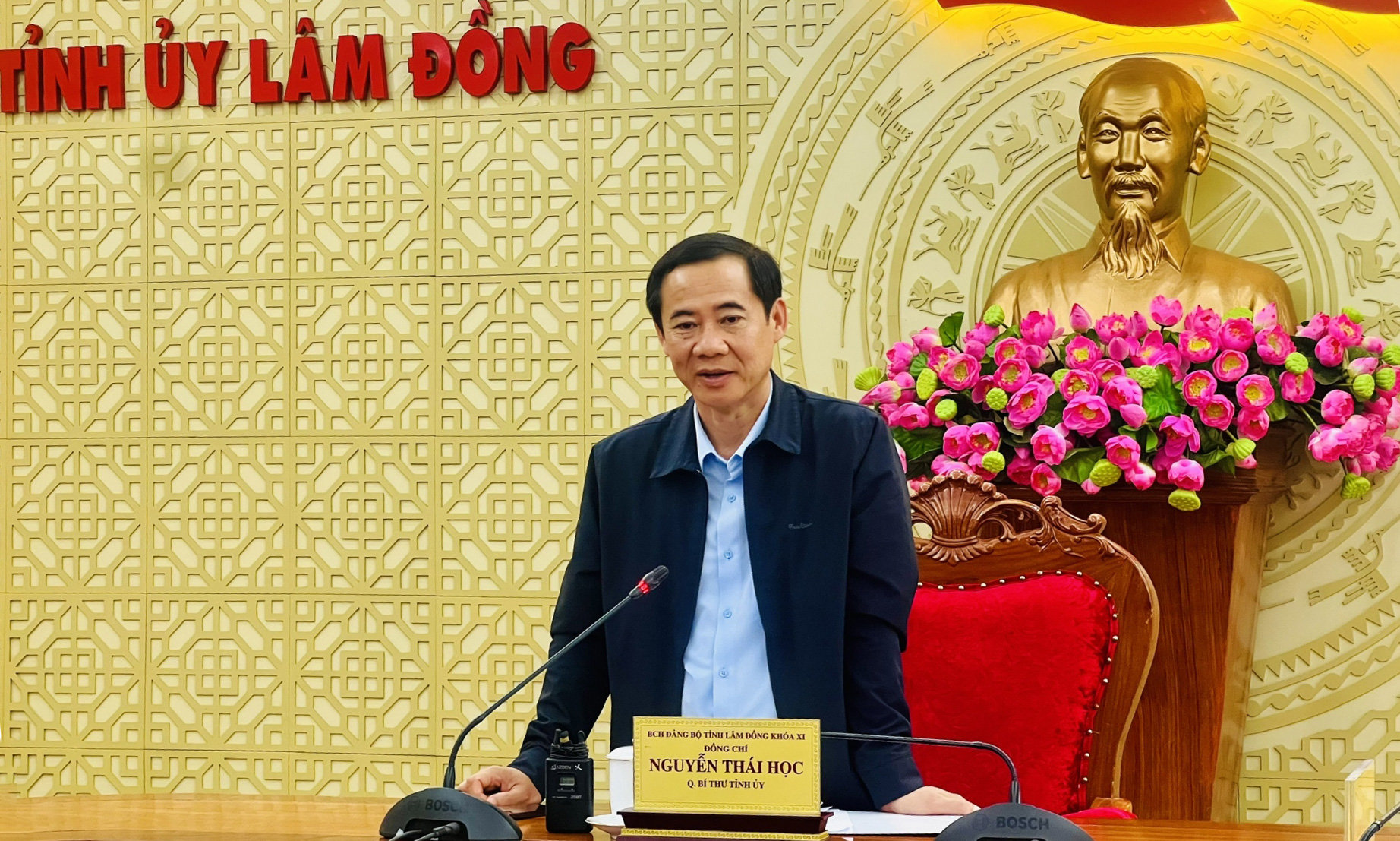 Quyền Bí thư Tỉnh uỷ Lâm Đồng Nguyễn Thái Học ghi nhận, đánh giá cao kết quả hoạt động của Đoàn ĐBQH tỉnh và mong muốn Đoàn phát huy tiếng nói vì lợi ích chung