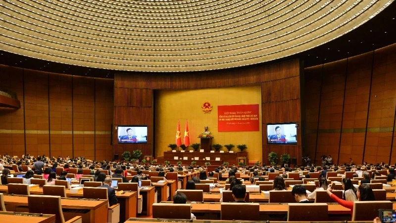 Toàn cảnh Hội nghị toàn quốc tổng kết 50 năm nền văn học, nghệ thuật Việt Nam sau ngày thống nhất đất nước.