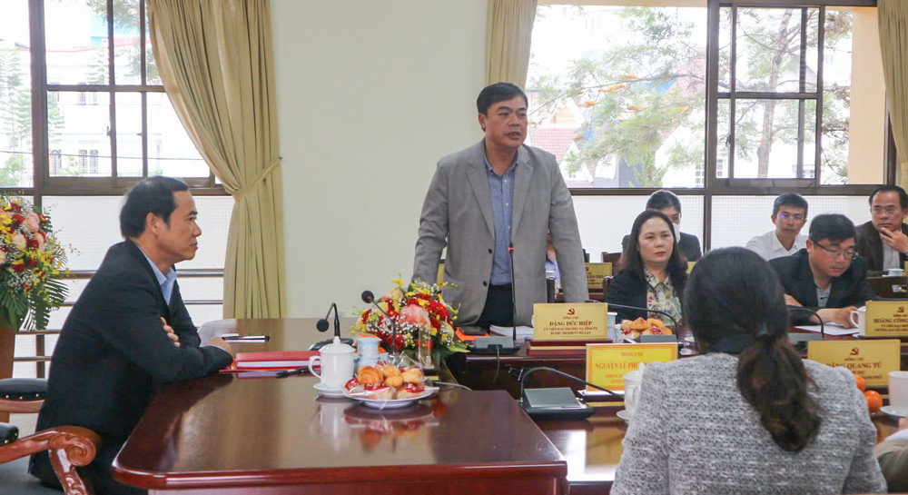 Bí thư Thành ủy Đà Lạt phát biểu tại buổi làm việc