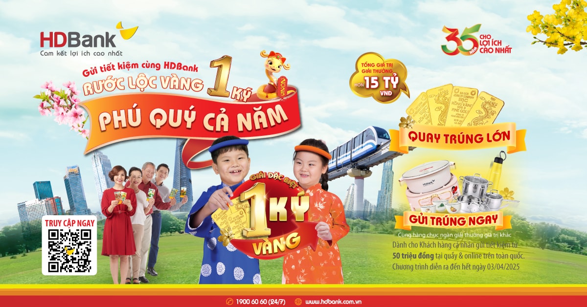 HDBank công bố 16 khách hàng trúng thưởng vàng 1 ký vàng SJC đã có chủ