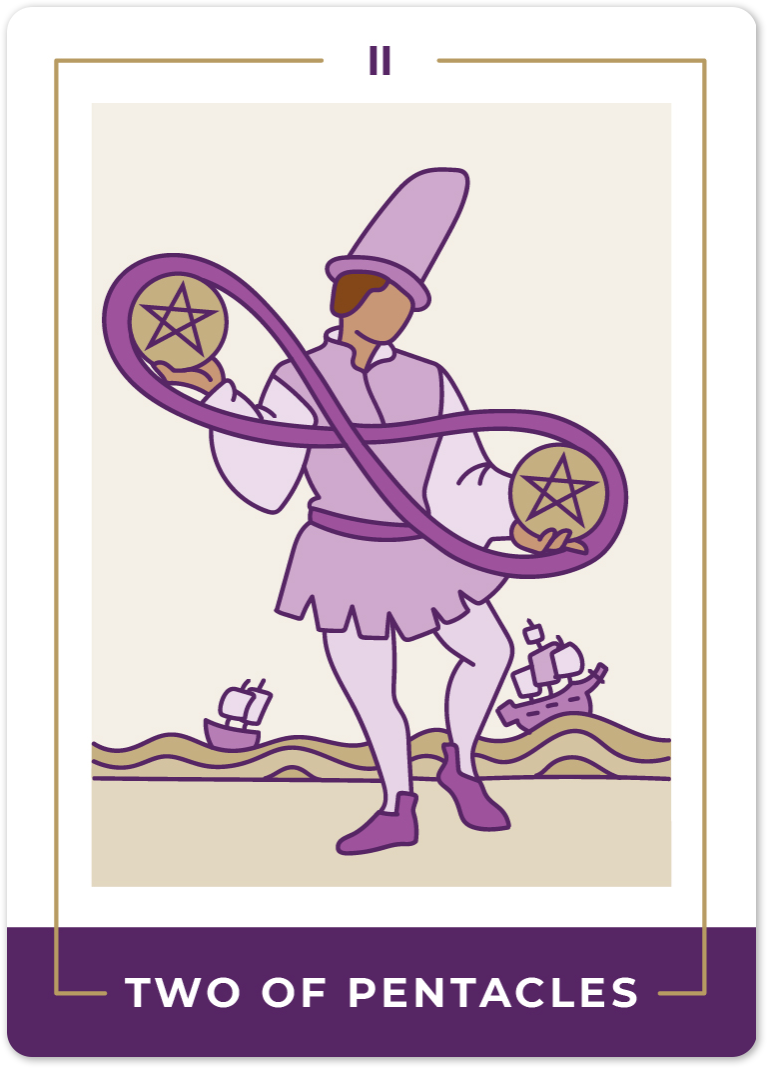 Two of Pentacles Tarot Card Meanings | Biddy Tarot