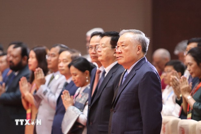 Phó Thủ tướng thường trực Chính phủ Nguyễn Hoà Bình dự lễ bế mạc Đại lễ Phật đản Liên hợp quốc lần thứ 20 - Vesak 2025. (Ảnh: Thanh Vũ/TTXVN) ttxvn-vesak2.jpg