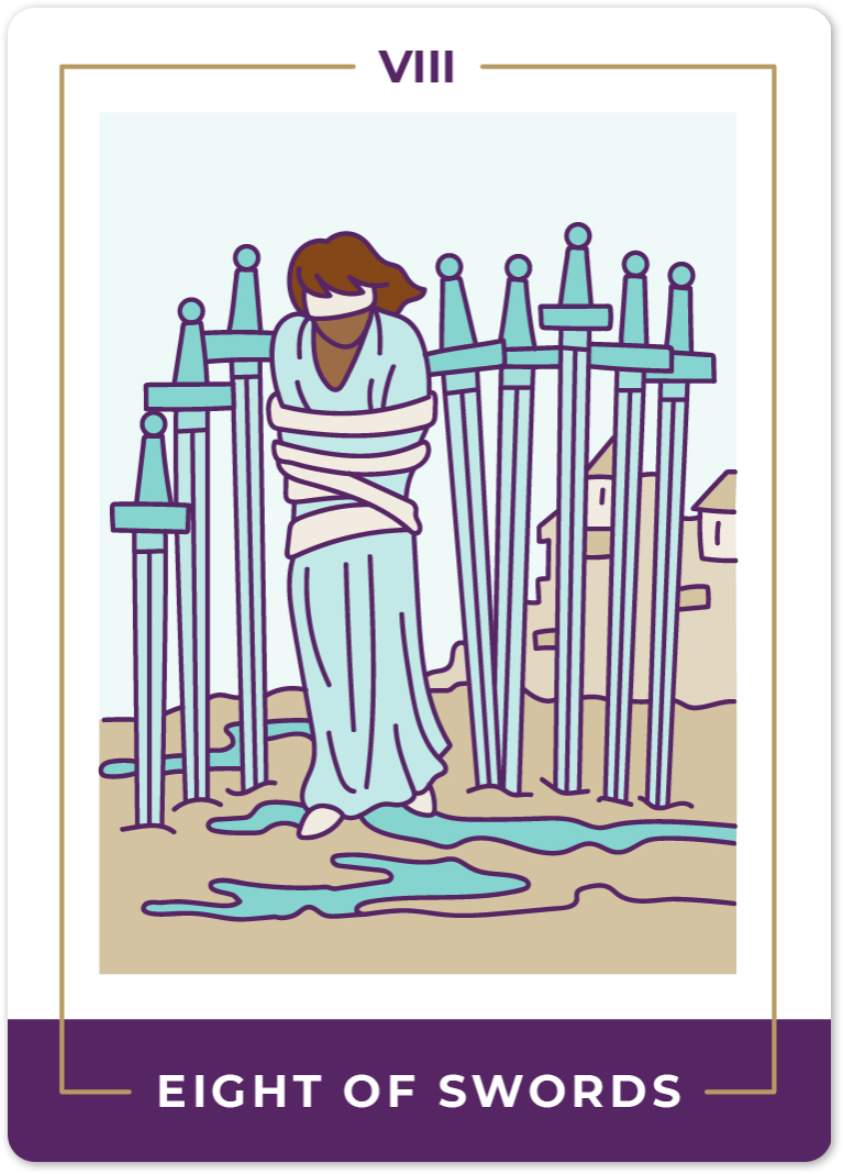 Eight of Swords Tarot Card Meanings | Biddy Tarot