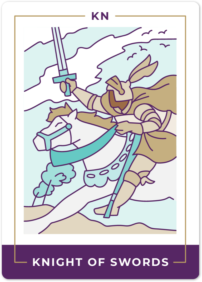 Knight of Swords Tarot Card Meanings | Biddy Tarot