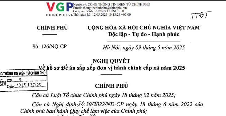 Đã có Nghị quyết 126/NQ-CP về hồ sơ Đề án sắp xếp đơn vị hành chính cấp xã năm 2025