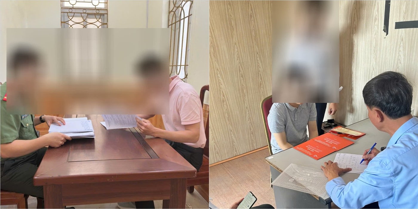 Lực lượng chức năng làm việc với 02 trường hợp.