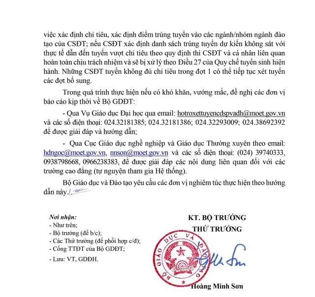 Công văn 2457/BGDĐT-GDĐH hướng dẫn tuyển sinh đại học, cao đẳng năm 2025- Ảnh 10.