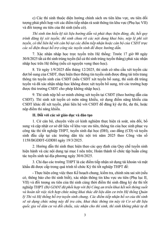 Công văn 2457/BGDĐT-GDĐH hướng dẫn tuyển sinh đại học, cao đẳng năm 2025- Ảnh 3.