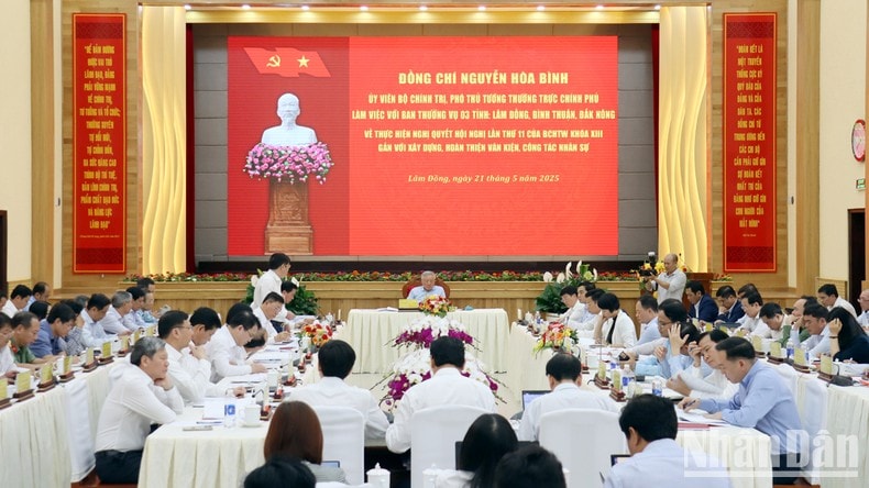 Đồng chí Nguyễn Hòa Bình làm việc với Ban thường vụ 3 tỉnh Lâm Đồng, Bình Thuận và Đắk Nông ảnh 8