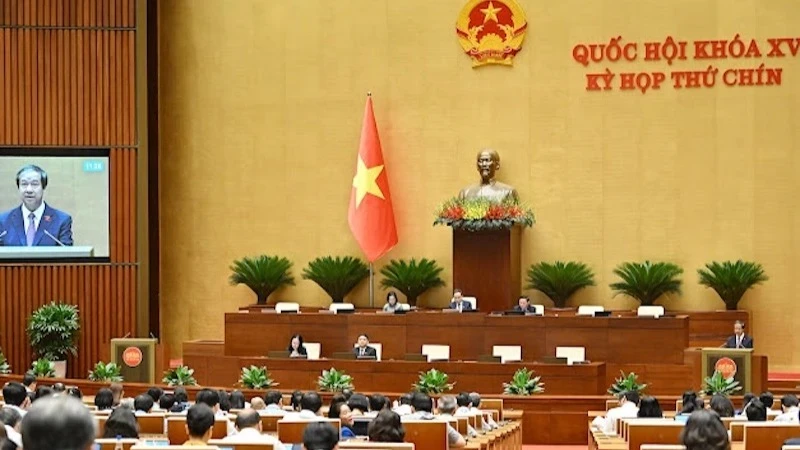 Quốc hội họp phiên toàn thể tại hội trường ngày 22/5. (Ảnh: THỦY NGUYÊN)