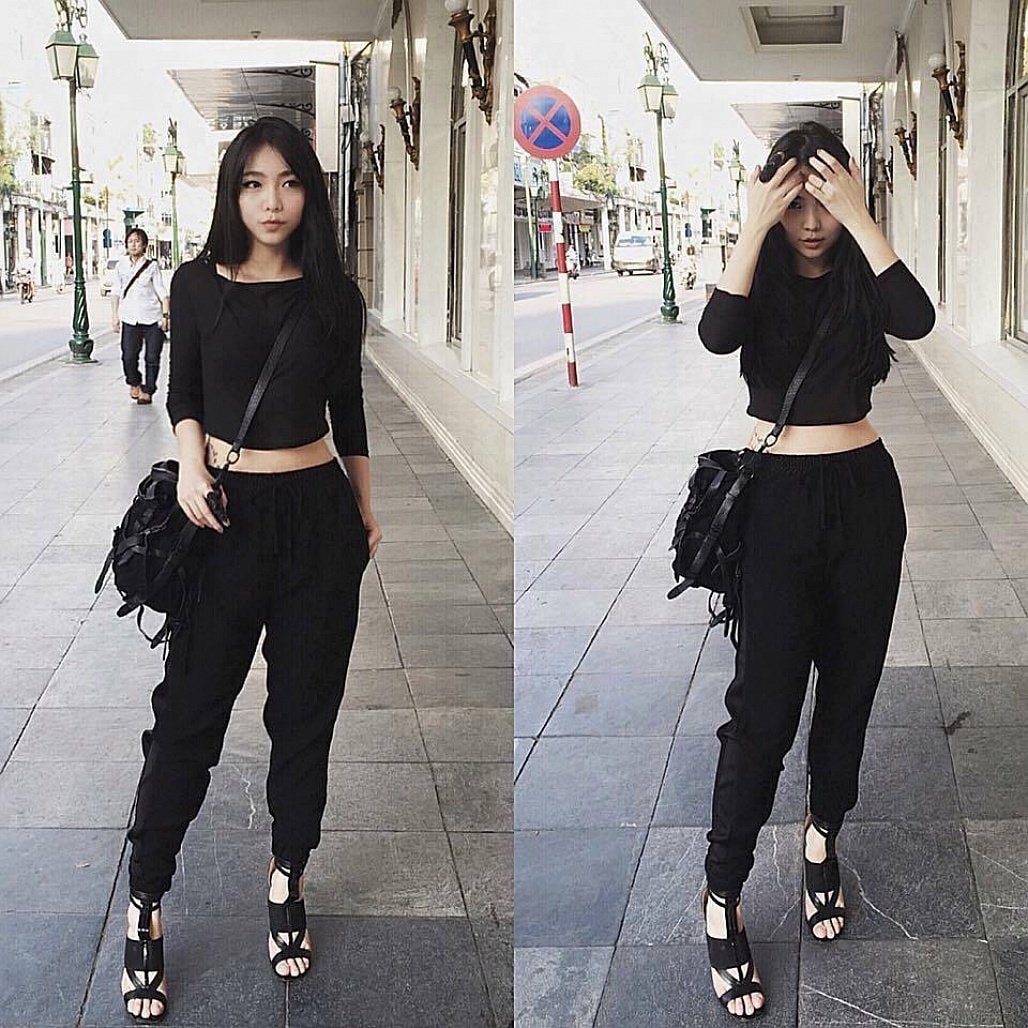 Quần jogger phối cùng áo croptop cực sành điệu. (Ảnh: Fitterfly)
