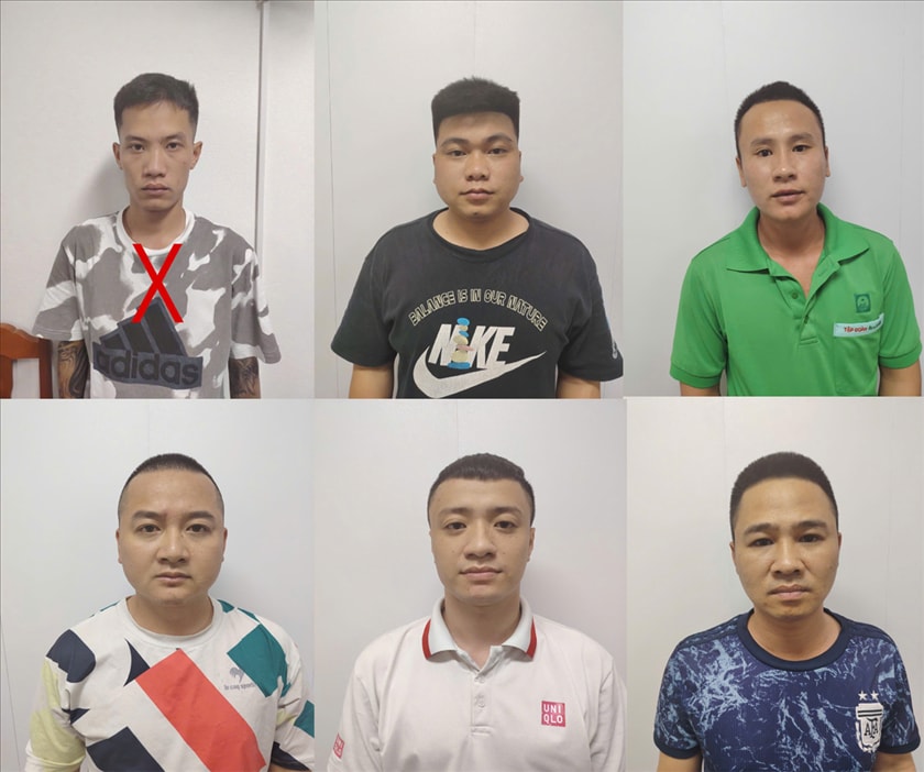 Đối tượng cầm đầu Nguyễn Hữu Phi (X) và các đối tượng trong đường dây đánh bạc.