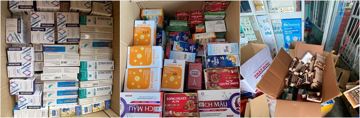 Nhiều loại thuốc và thực phẩm chức năng không có nguồn gốc xuất xứ và bày bán trong điều kiện cơ sở vật chất không đảm bảo quy định của lĩnh vực y tế.