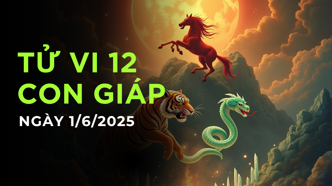 Tử vi hôm nay, tử vi tài lộc ngày 1/6/2025 của 12 con giáp: Thìn sáng tạo, Ngọ may mắn