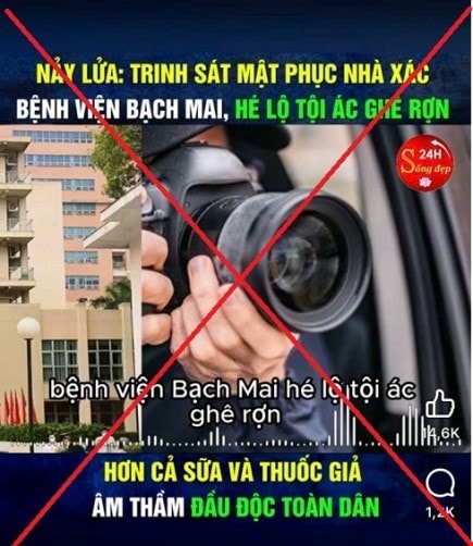 Nội dung đăng tải sai sự thật.