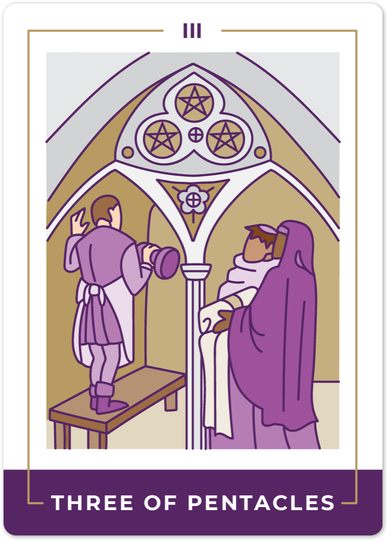 Three of Pentacles Tarot Card Meanings | Biddy Tarot