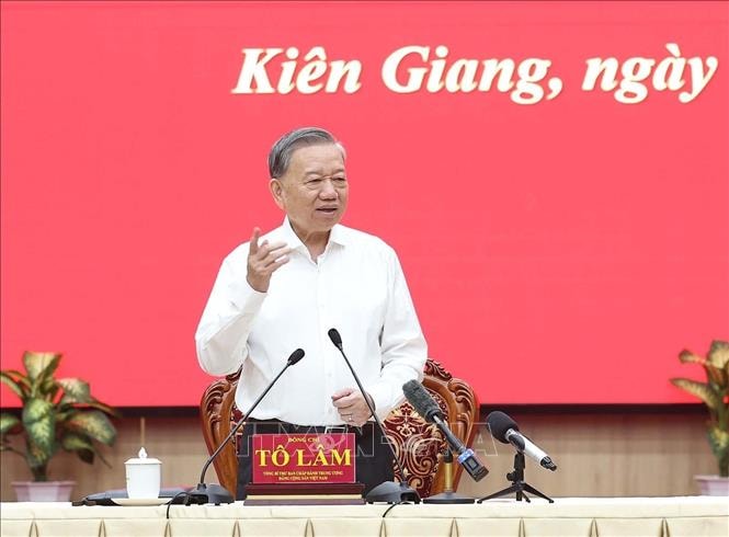 Tổng Bí thư Tô Lâm Hợp nhất An Giang và Kiên Giang tạo trục phát triển “núi  đồng bằng  biên giới  biển đảo”