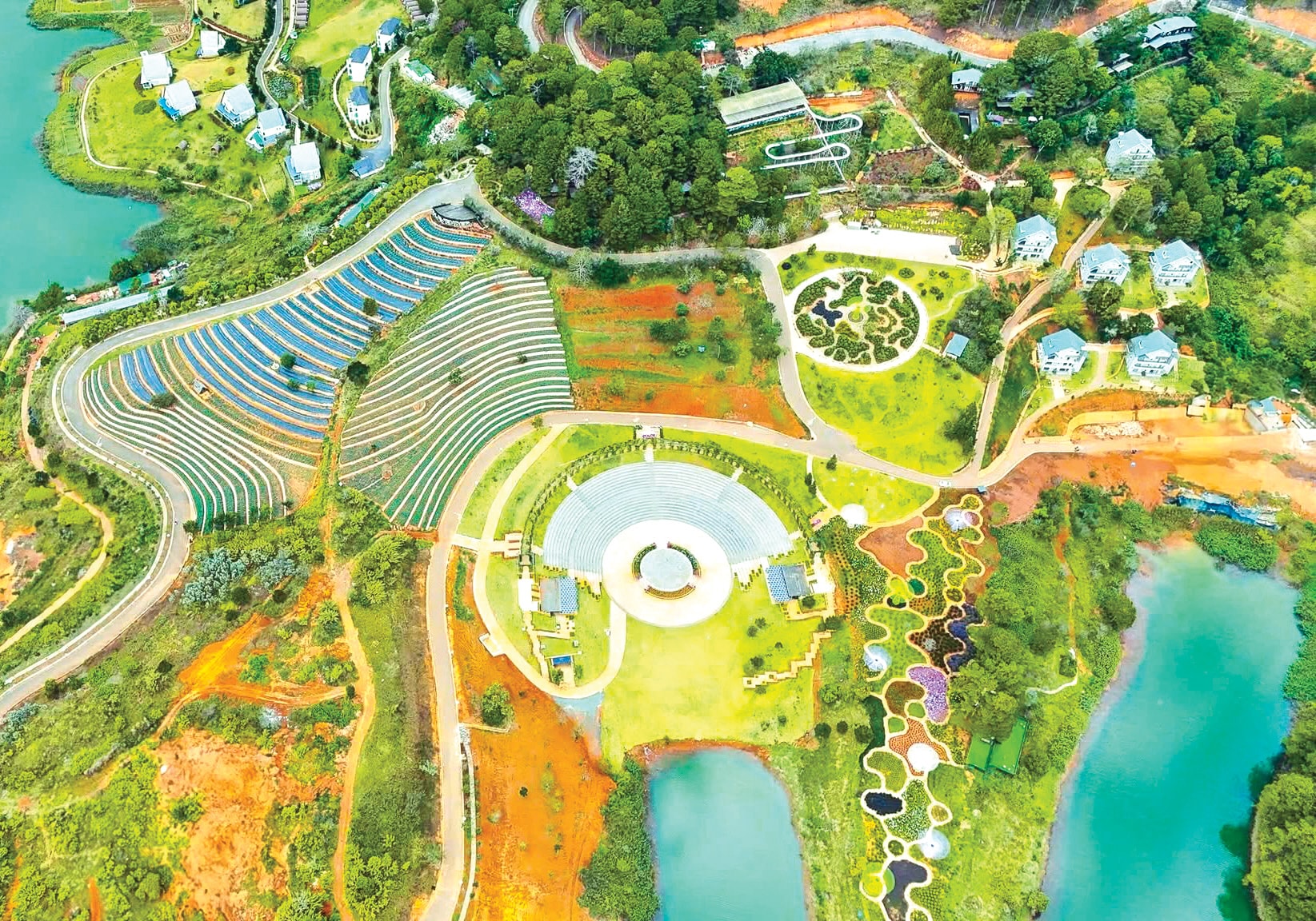 Một góc Lavender Đà Lạt từ trên cao
