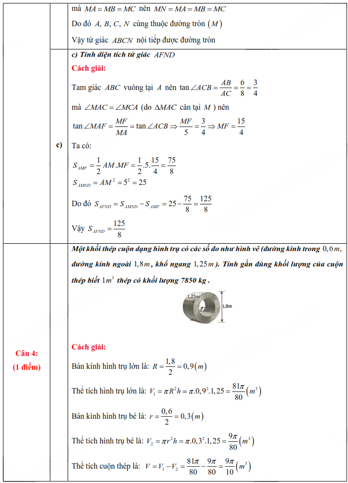 Đáp án Lớp 10 An Giang