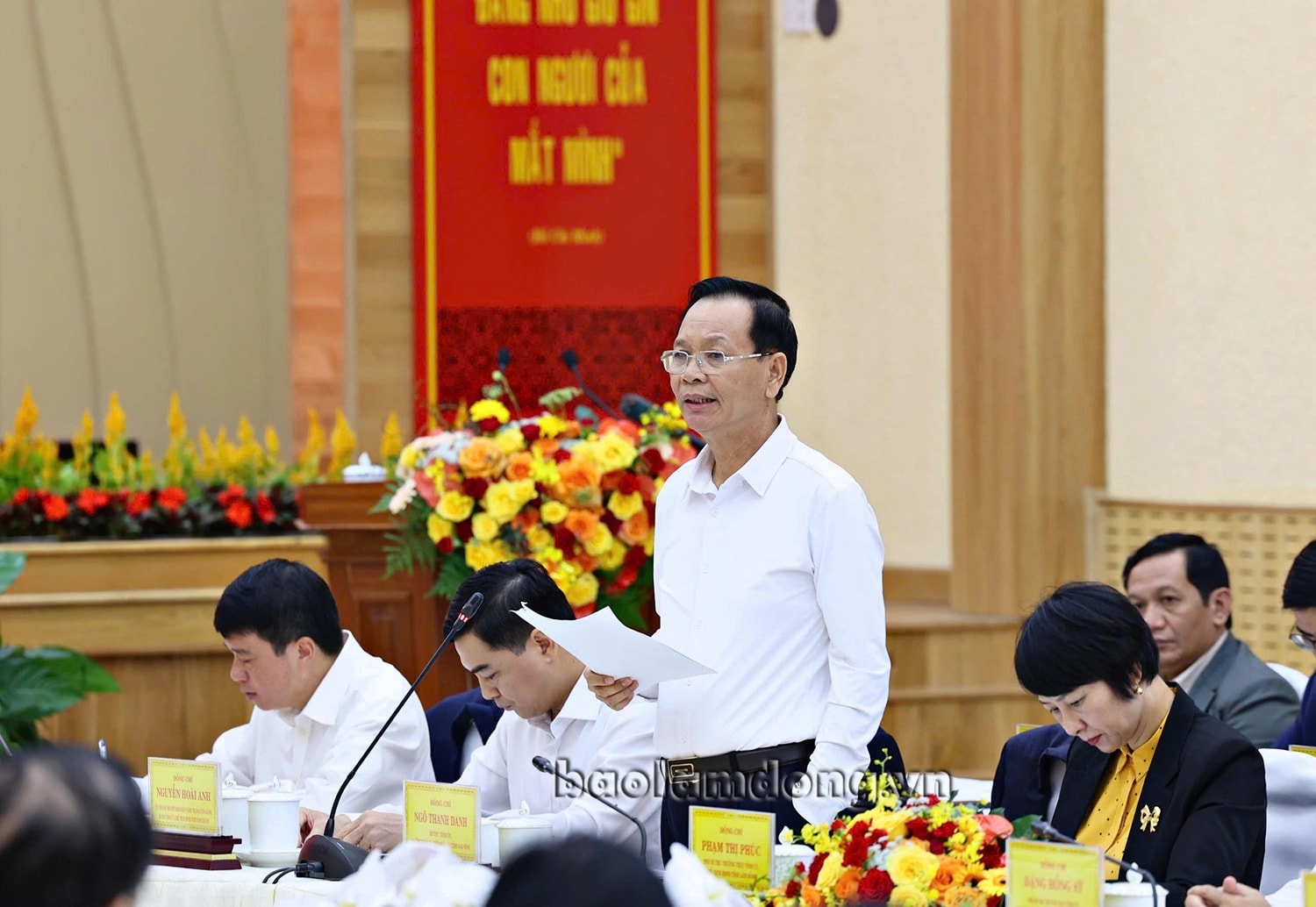Đồng chí Ngô Thanh Danh - Bí thư Tỉnh ủy Đắk Nông phát biểu tại buổi làm việc. Ảnh: Báo Lâm Đồng
