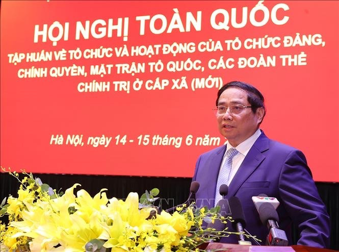 Thủ tướng Chính phủ Phạm Minh Chính phát biểu chỉ đạo tại hội nghị. Ảnh: TTXVN