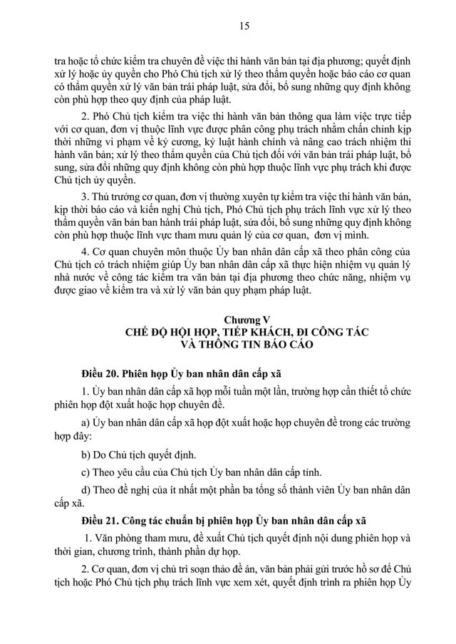Hướng dẫn QUY CHẾ LÀM VIỆC mẫu của UBND cấp xã (mới)- Ảnh 15. Hướng dẫn QUY CHẾ LÀM VIỆC mẫu của UBND cấp xã (mới)- Ảnh 15.