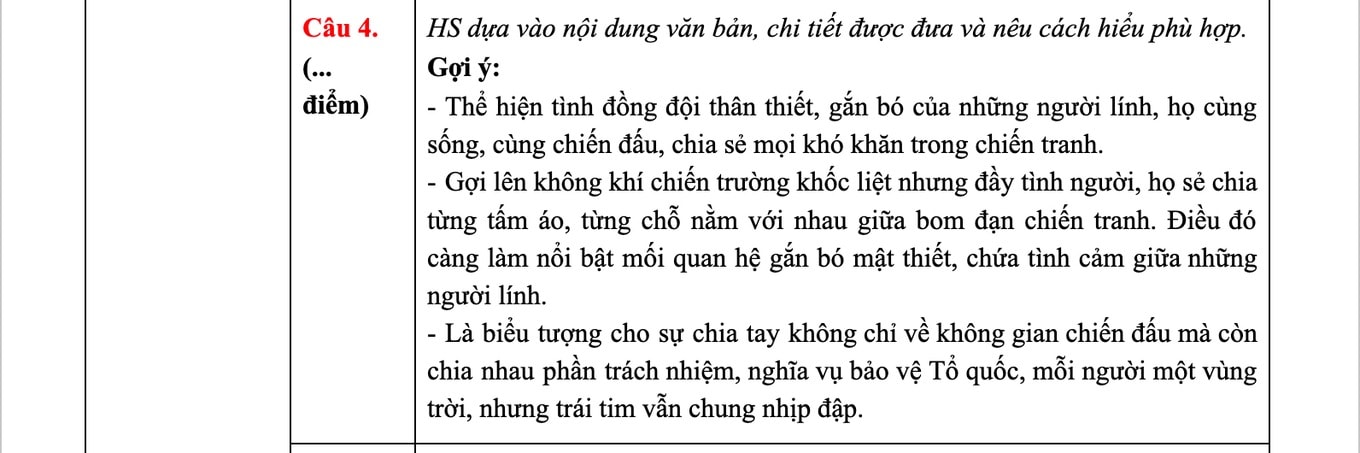 Đáp án phần đọc hiểu trong đề Ngữ văn thi tốt nghiệp THPT năm 2025 2